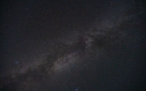 Beautiful view of the Milky Way galaxy in a clear starry night sky.